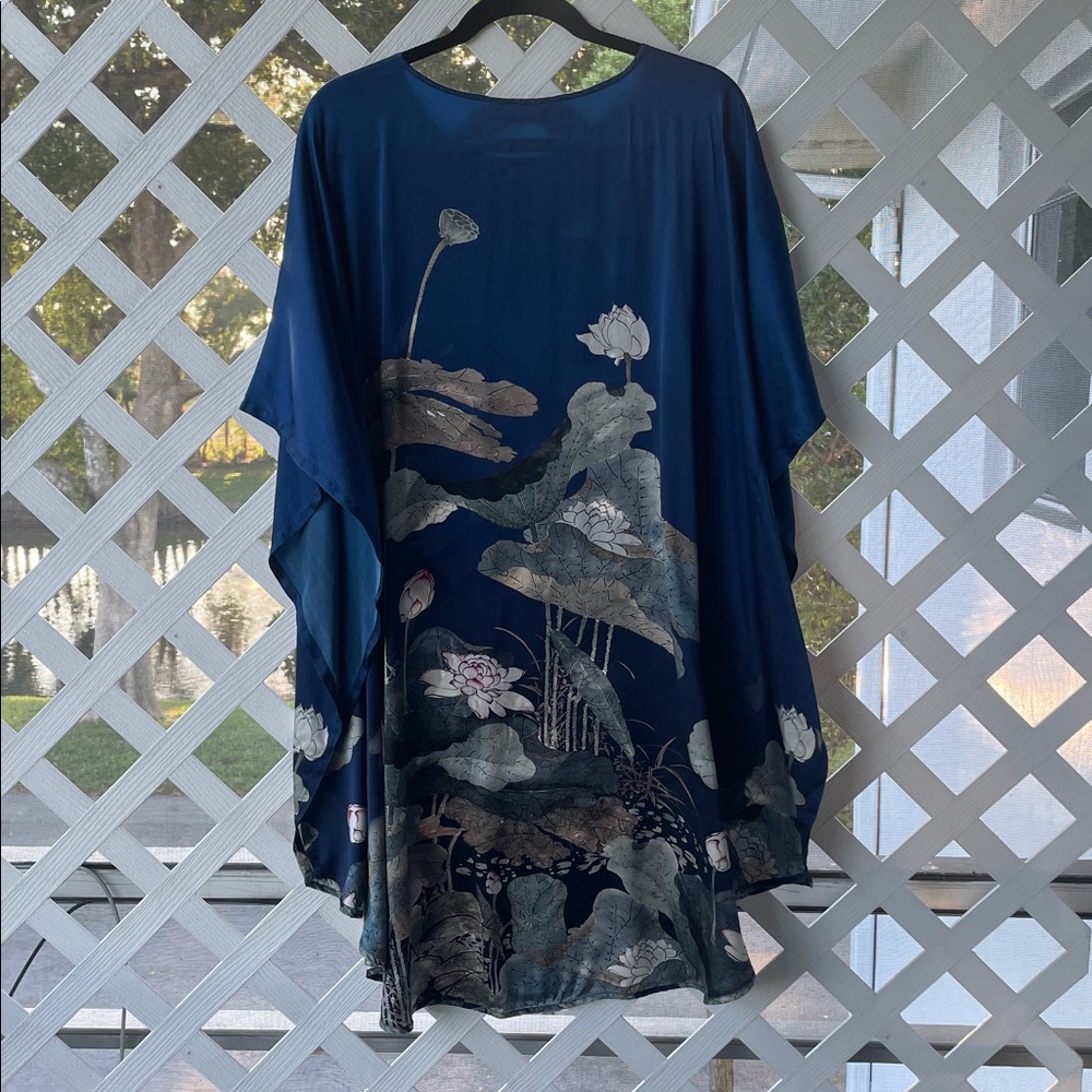 Grace Silk 100% Silk Caftan / Nightgown / Coverup - Picture 4 of 12